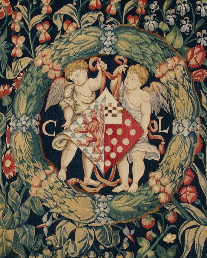 A Millefleurs Tapestry with the coat of arms and initials of Christine de Lechy | MasterArt
